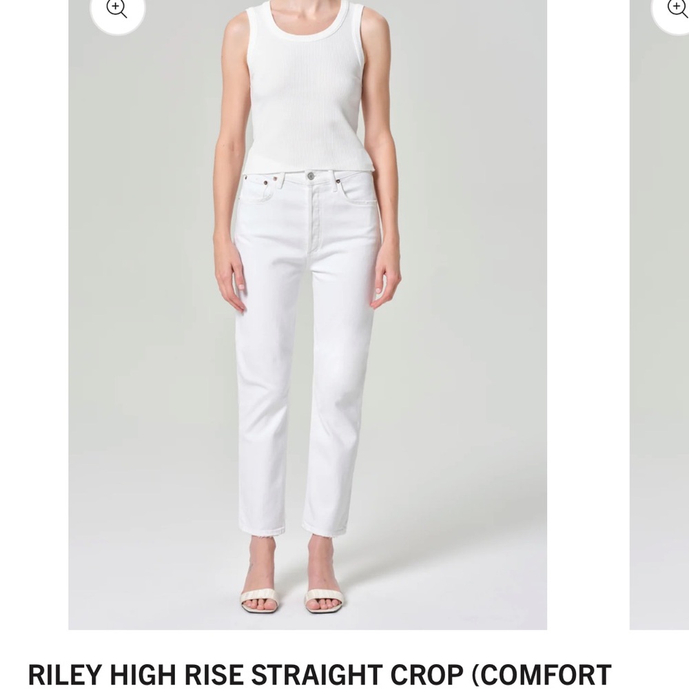 Agolde High Rise Cropped Jeans - White